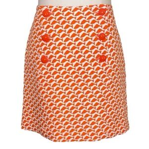 Vineyard Vines orange and White Pencil Mini Skirt New without tags